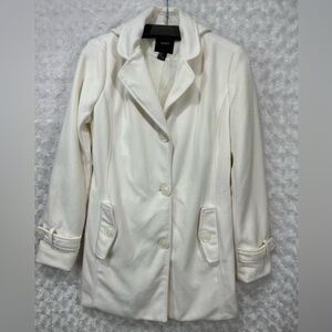 Forever‎ 21 Womens White Hooded Lined Jacket